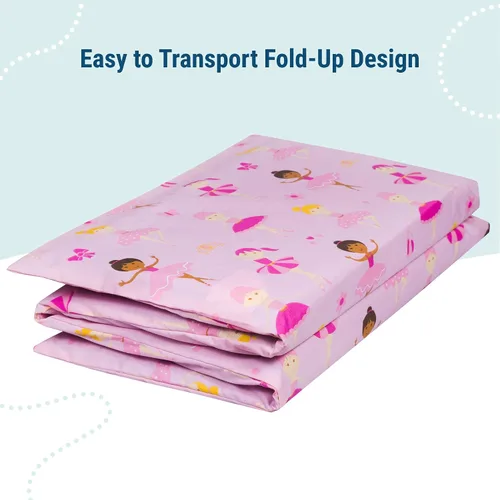 Miniatura 4 de Wildkin Funda de algodón para siesta para niñas, funda de repuesto suave con solapa cosida, se adapta a alfombrillas de vinilo de 1.5 pulgadas