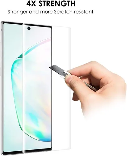 Miniatura 8 de Protector de pantalla de vidrio templado para Galaxy Note 10 Plus, juego de 3 unidades, reparación de arañazos, compatible con identificación