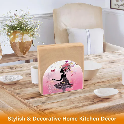 Miniatura 5 de Servilleteros de flores y mariposas para niñas, para mesas, servilleteros de acrílico transparente, servilleteros de cóctel para cocina