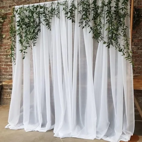 Miniatura 21 de PARTISKY Cortinas de telón de fondo de gasa negra de 10 x 7 pies, cortinas de fotos de tela transparente sin arrugas para boda, ceremonia, arco