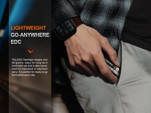 Miniatura 5 de Fenix Linterna recargable E18R V2 de 1200 lúmenes EDC con paquete de funda Edisonbright