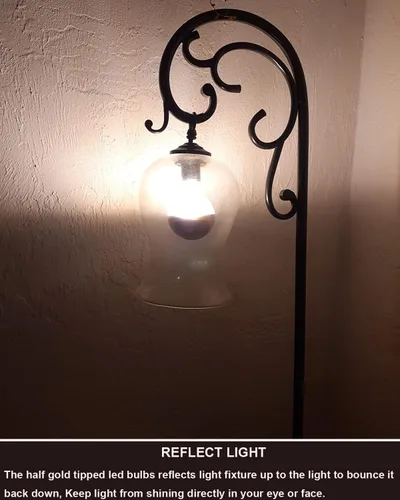 Miniatura 4 de Bombilla media cromada, regulable de 6 W (equivalente a 60 vatios), bombillas LED Edison G25/G80, mitad negra, forma de globo, 2700 K, blanco