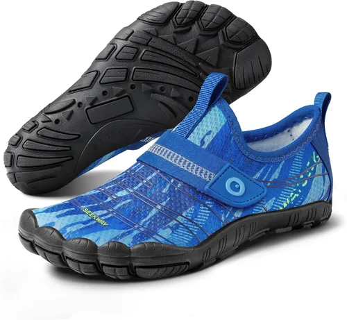 SEEKWAY Zapatos de agua descalzos para niños, puntera ancha y zapatos de arena de secado rápido para niños pequeños para senderismo, natación,