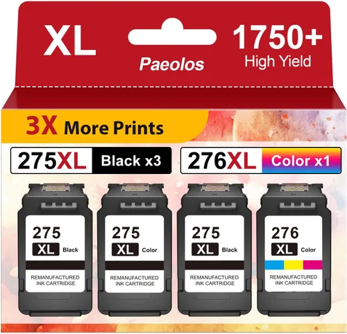 PG-275XL CL-276XL Reemplazo para cartuchos de tinta Canon 275 y 276 PG275 CL276 275 Tinta 276 Tinta para Canon PIXMA TS3722 TS3520 TR4720 TS3522