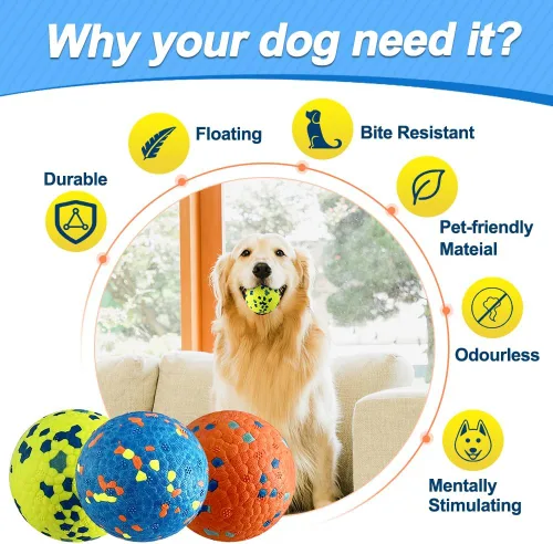 Miniatura 3 de Mankoda Pelotas para Perros, Pelotas de Tenis para Perros para Masticadores Agresivos, Juguetes Duraderos de Dentición de 3 pulgadas para Morder
