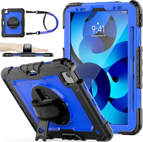 Miniatura 8 de SEYMAC stock Funda para iPad Air 5ª/4ª Generación/Pro 11 (4ª/3ª/2ª) con Protector de Pantalla Soporte para Bolígrafo, Correa de Mano Giratoria