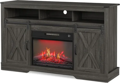 Miniatura 8 de RoyalCraft Soporte de TV con Chimenea para TV de 65+ Pulgadas, Centro de Entretenimiento Estilo Granja de 34" de Alto con Chimenea Eléctrica de 23