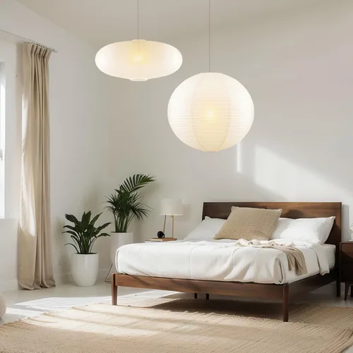 Miniatura 6 de Fuyoooo 2 linternas de papel chinas de 20 pulgadas, pantalla blanca grande, redonda y oblata, pantalla de lámpara de papel de arroz, pantalla de luz