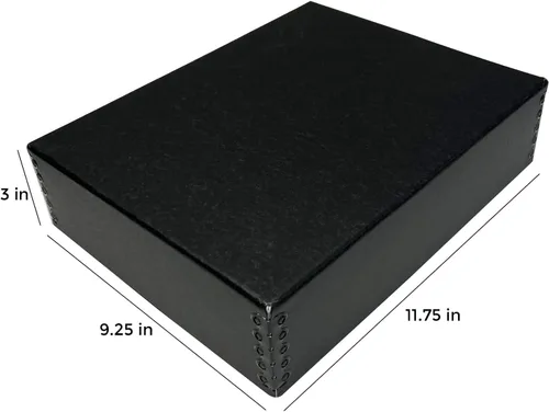 Miniatura 14 de Lineco Archival Caja de almacenamiento para impresión de 13x19 pulgadas, diseño frontal abatible, 13 1/2 x 19 1/2 x 3 pulgadas, color exterior: negro