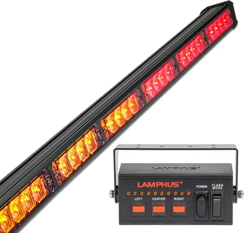Miniatura 33 de LAMPHUS SolarBlast SBLS104 barra de luces LED de alerta de emergencia e indicación de tránsito, 47 pulgadas, 40 W - ÁMBAR AZUL, ámbar / blanco