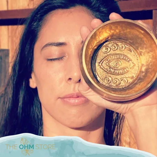 Miniatura 7 de Juego de cuencos tibetanos con grabados de mantras sanadores — Cuenco de sonido de meditación Yoni hecho a mano en Nepal — Yoga, curación