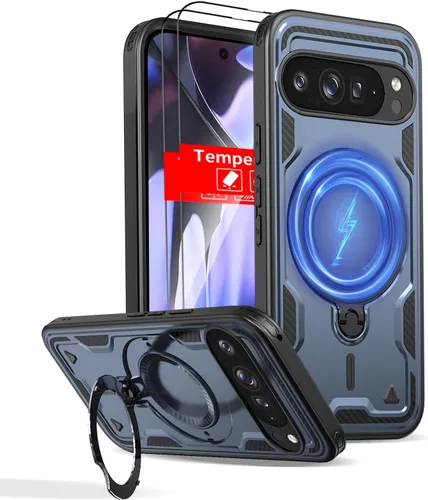 Miniatura 70 de Funda magnética para Google Pixel 9A compatible con cargador inalámbrico MagSafe, para Pixel 9A, funda de teléfono integrada de 360 °, con 2