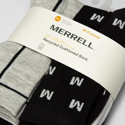 Miniatura 3 de Merrell Calcetines acolchados reciclados para hombres y mujeres, unisex, paquete de 6 pares, banda de soporte de arco y gestión de la humedad
