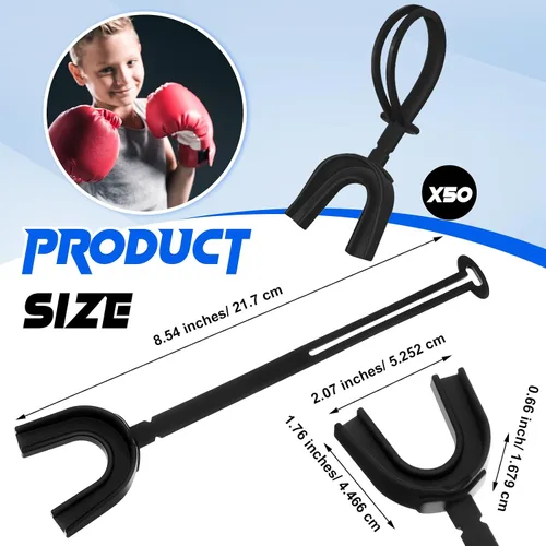 Miniatura 2 de Copkim 50 protectores bucales con correa, protector bucal de fútbol suave para fútbol, boxeo, baloncesto, hockey, lacrosse, lucha libre, rugby, 50