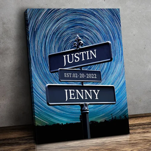Miniatura 50 de CP CANVASPATH Nombre y fecha de pareja en la playa, impresiones en lienzo personalizadas, regalo de amor para aniversario, boda, cumpleaños y Arte