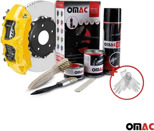 Miniatura 8 de Kit de pintura para pinza de freno OMAC de alta temperatura, revestimiento resistente al calor, sistema basado en pintura epoxi, amarillo