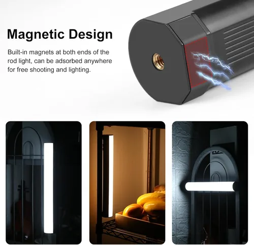 Miniatura 6 de OBEST Luz de video RGB portátil con batería de 3000 mAh, 2500-9000 K, regulable, para estudios fotográficos, TikTok, YouTube Vlogs, 11.8 in