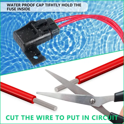 Miniatura 5 de Newdeli Portafusibles en línea impermeables 12V con cubierta Paquete de 6 - Portafusibles en línea para fusible de cuchilla ATO/ATC
