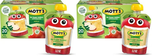 Miniatura 29 de Mott's Puré de manzana sin azúcar añadido, hecho de fruta real, sin sabores artificiales, bolsas transparentes de 3.2 onzas, paquete de 20