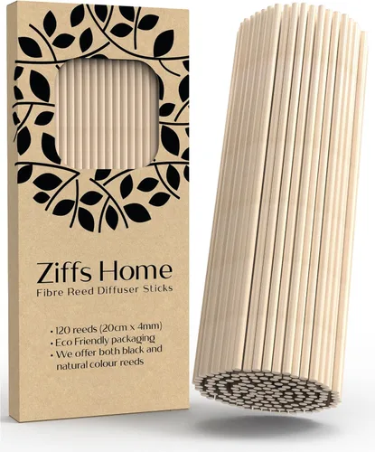 Miniatura 10 de Ziffs Home® 120 piezas de varillas difusoras de fibra negra - 25.4cm/10 pulgadas de largo x 4mm/0.16 pulgadas de diámetro - Varillas gruesas