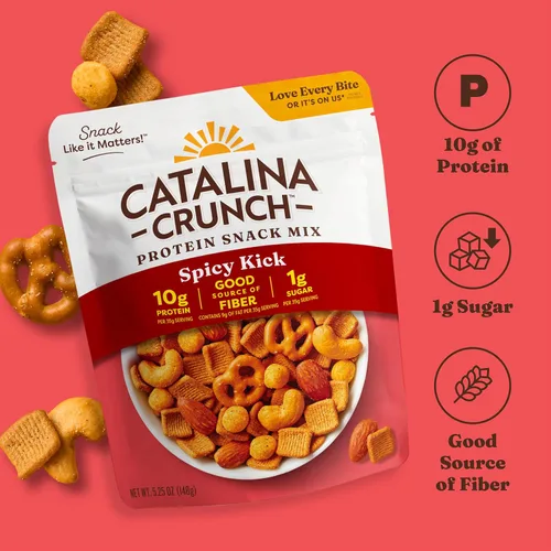Miniatura 3 de Catalina Crunch Mezcla de Snacks con Proteína y Cheese Crisps - 10g de Proteína, 1g de Azúcar por Porción - Buena Fuente de Fibra, Keto, Sin Gluten