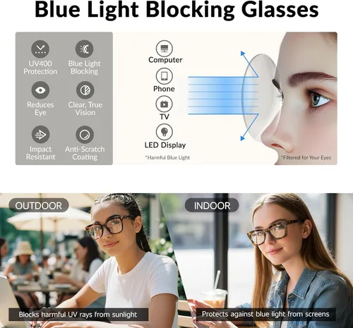 Miniatura 4 de Gafas de luz azul para niños, niñas, niños, adolescentes, antirreflejos, con bloqueo de luz azul, gafas de juegos para pantalla de computadora C1-té