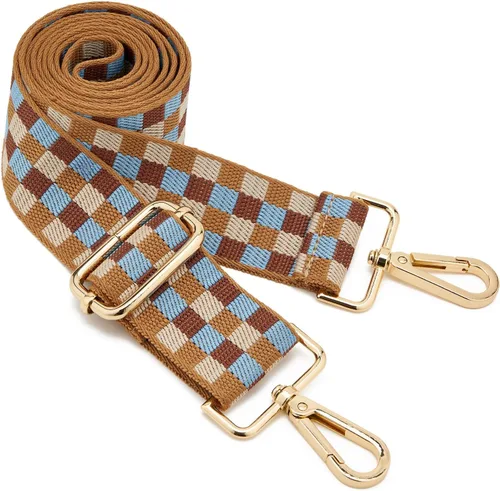 Correa de hombro ancha ajustable de repuesto estilo guitarra, bolso cruzado, correa de lona multicolor
