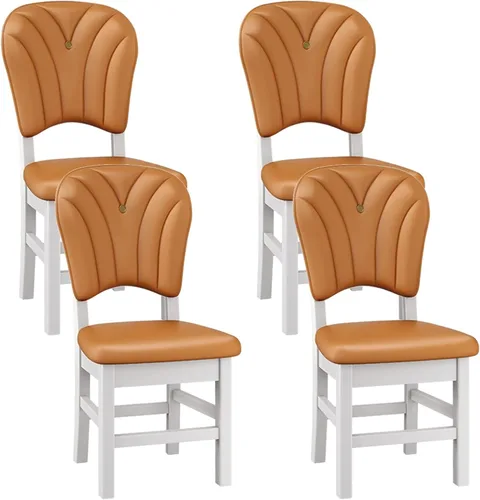Miniatura 19 de Upholstered Leather Dining Room Chairs, Dining Chairs Set Kitchen Chair with Solid Wood Legs, Dining Room Side Chair for Bedroom, Vanity, Living