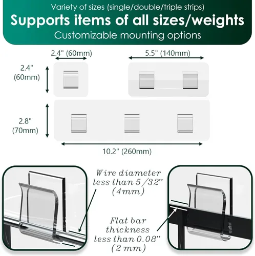 Miniatura 2 de Organizador de ducha de repuesto adhesivo, soporte para jabón, soporte para esponja y estante para fregadero de cocina (transparente, paquetes de 14)