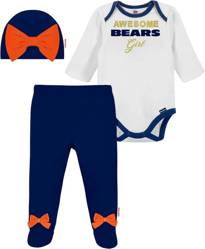 Miniatura 27 de NFL Conjunto de enterizo, pantalón con pies y gorro de 3 piezas para bebé niña Alternativa 2