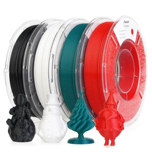 Miniatura 20 de AMOLEN Paquete de filamento PLA de seda para impresora 3D de 4.4 lbs, paquete de ácido poliláctico de doble color de 0.069 in, filamento PLA