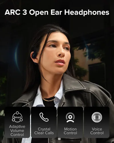 Miniatura 6 de Cleer ARC 3 - Audífonos de oreja abierta – Dolby Audio, Snapdragon Sound auriculares verdaderamente inalámbricos, batería de 50 horas, Bluetooth Rosa