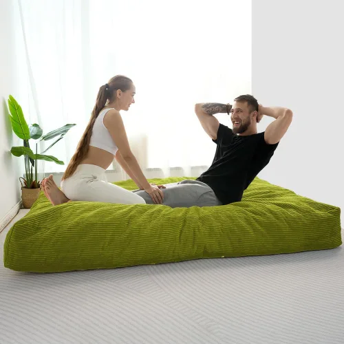 Miniatura 2 de MAXYOYO Puf gigante para adultos, puf convertible que se pliega de silla perezosa a colchón de suelo, sofá grande para suelo, sofá grande, relleno