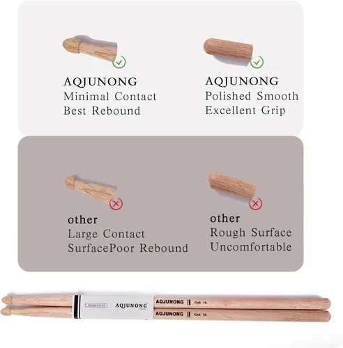 Miniatura 4 de Baquetas, baquetas 7A, 12 pares de baquetas clásicas de madera de roble para batería acústica y juego electrónico, accesorios profesionales