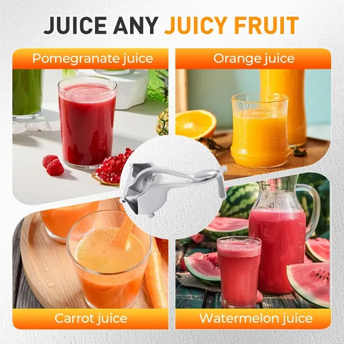 Miniatura 6 de Extractor de jugo de fruta fresca de aleación de aluminio, exprimidor manual de limón con agarre ergonómico para naranja, cítricos, granada, lima