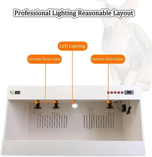 Miniatura 4 de Pet Incubator Box, Cat Incubator for Puppies, Pet Incubator Box for Dog, Large Pet Brooder Nursery Dog, Puppy Incubator with Heating, Kitten