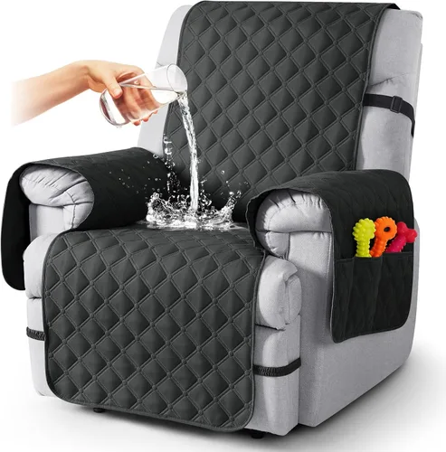 Miniatura 27 de TAOCOCO Fundas reclinables 100% impermeables, con correas para las piernas, funda de sofá reclinable reversible para silla reclinable, protector