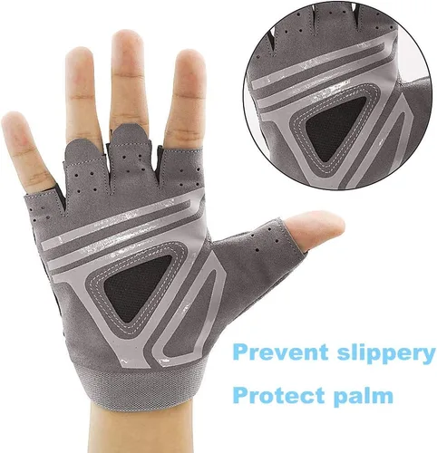 Miniatura 2 de Luwint Guantes de yoga sin dedos para mujer, antideslizantes, acolchados, para pilates, fitness, entrenamiento, entrenamiento, ejercicio, accesorios