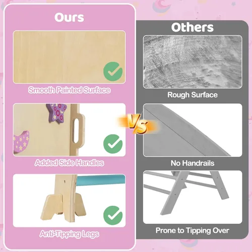 Miniatura 7 de Costzon Pikler - Juego de triángulos plegables 9 en 1, juguetes de escalada para bebés, juego de escalada Montessori de madera para aprendizaje