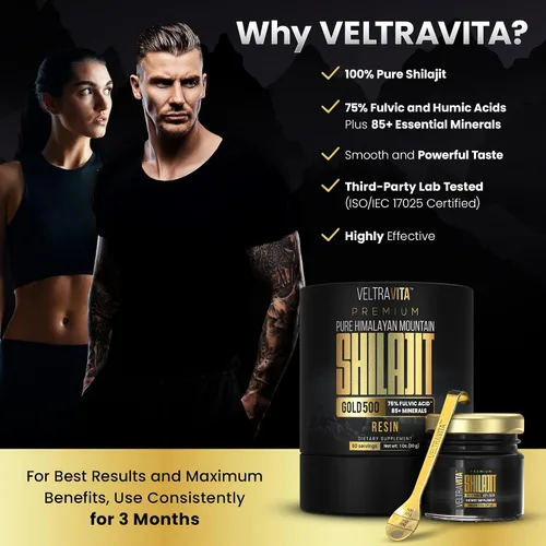 Miniatura 7 de Resina Shilajit del Himalaya 100% pura oro 500 orgánico 75% de ácido fúlvico de alta potencia, ácido húmico y más de 85 oligominerales Energía