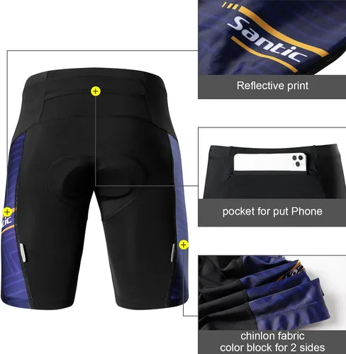 Miniatura 71 de Santic Pantalones cortos de ciclismo para hombre, pantalones acolchados para ciclismo, ropa de ciclismo