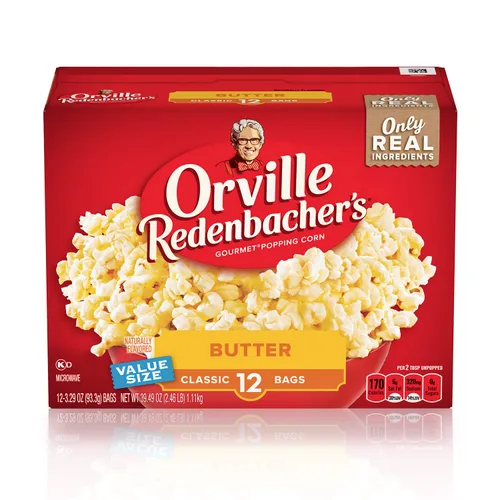 Miniatura 10 de Orville Redenbacher's Bolsa clásica de palomitas de maíz, mantequilla sin gluten, 19.74 onzas (paquete de 6)