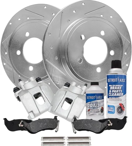 Miniatura 43 de Detroit Axle - 4 rotores de freno para Chevrolet Cruze Volt Orlando Verano, rotores de freno de disco perforados y ranurados de repuesto : rotor