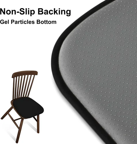 Miniatura 3 de Shinnwa Paquete de 2 cojines antideslizantes para sillas de comedor, cojines de asiento de cocina en forma de U, juego de 2, 15 x 16 pulgadas