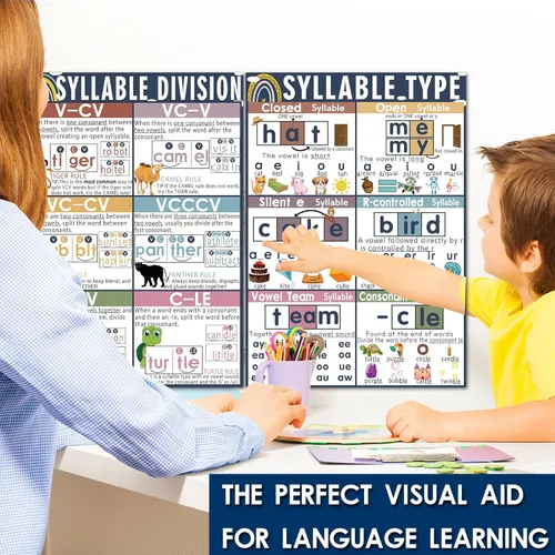 Miniatura 5 de 16 tablas de sonido para la clase de fónica de las artes del lenguaje para niños, aprendizaje de vocales para niños pequeños, pósters de fónica
