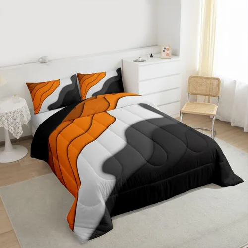 Miniatura 4 de Erosebridal Juego de ropa de cama abstracta con diseño de olas marinas tamaño Queen, juego de edredón y juegos de ropa de cama con temática de playa