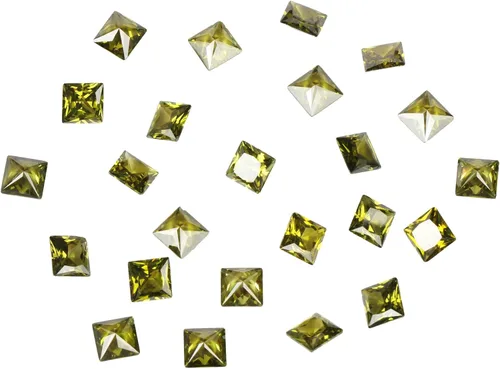 Miniatura 10 de Circonita de corte cuadrado multicolor (CZ), piedras preciosas sueltas, gemas sintéticas, pequeñas piedras cúbicas sueltas, gemas facetadas, piedras