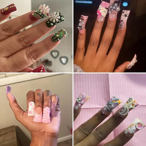 Miniatura 6 de 1008 piezas de puntas de uñas de pato para uñas acrílicas transparentes Y2K profesionales para salones de extensión con diseño y caja para mujeres