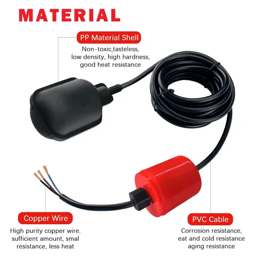 Miniatura 4 de Interruptor de flotador profesional sin enchufe, controlador de nivel de agua con protección IP68, sensor de líquido de ajuste automático para bomba