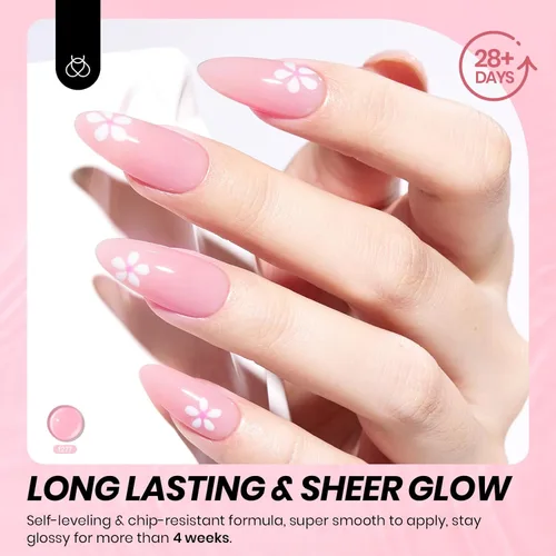 Miniatura 226 de Beetles - Esmalte de uñas de gel rosa claro, 0.5 fl oz, color rosa bebé, esmalte de gel que se absorbe con luz UV LED, arte de uñas de verano, salón
